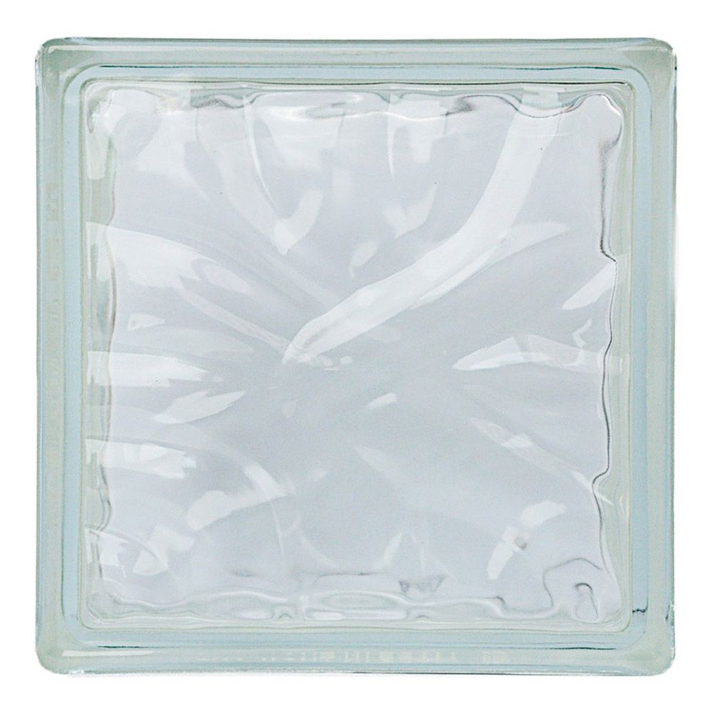 บล็อกแก้ว-ลายพลิ้วแก้ว(190x190x80ซม.)(6/กล่อง)ช้างแก้ว